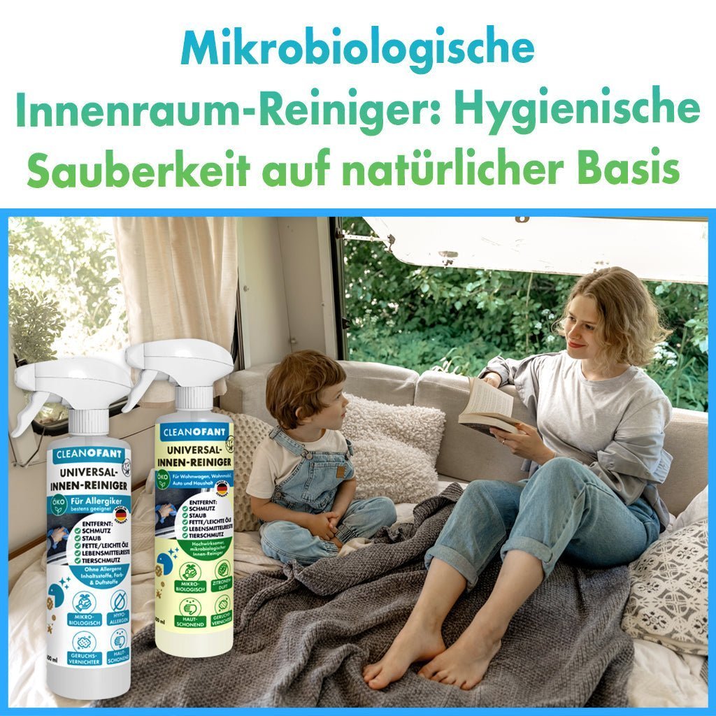 Mikrobiologische Innenraum-Reiniger für Wohnwagen und Wohnmobil: Hygienische Sauberkeit auf natürlicher Basis - CLEANOFANT