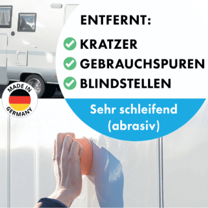 Universal - POLITUR Set mit Adapter für den Akku - Schrauber / die Poliermaschine - Lack GFK Gelcoat Folie Edelstahl Chrom - Kratzer entfernen polieren (Caravan / Wohnwagen / Wohnmobil / Boot) - CLEANOFANT