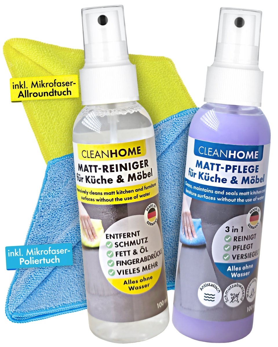 CLEANHOME MATT - REINIGER + PFLEGE Set Küche & Möbel - CLEANOFANT