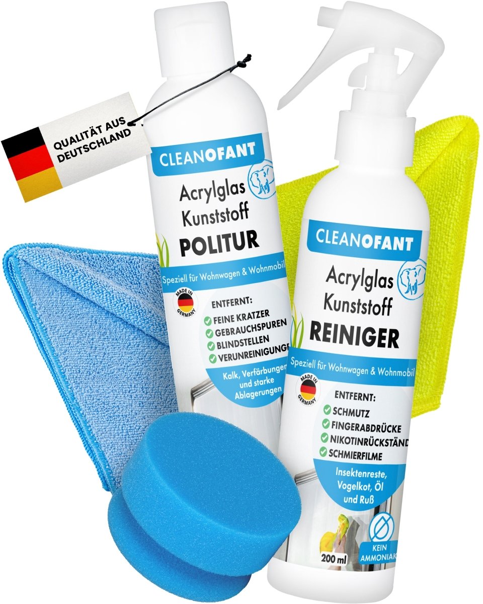 Acrylglas-Kunststoff-POLITUR & REINIGER Set - CLEANOFANT