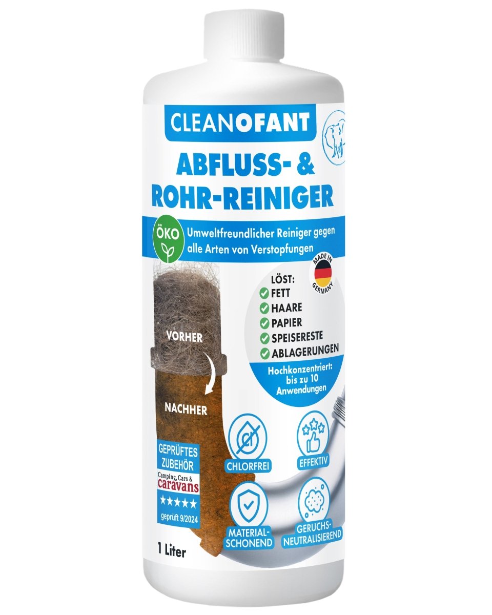 Öko - Abflussfrei ROHRREINIGER – 2 x 1 L Konzentrat - CLEANOFANT
