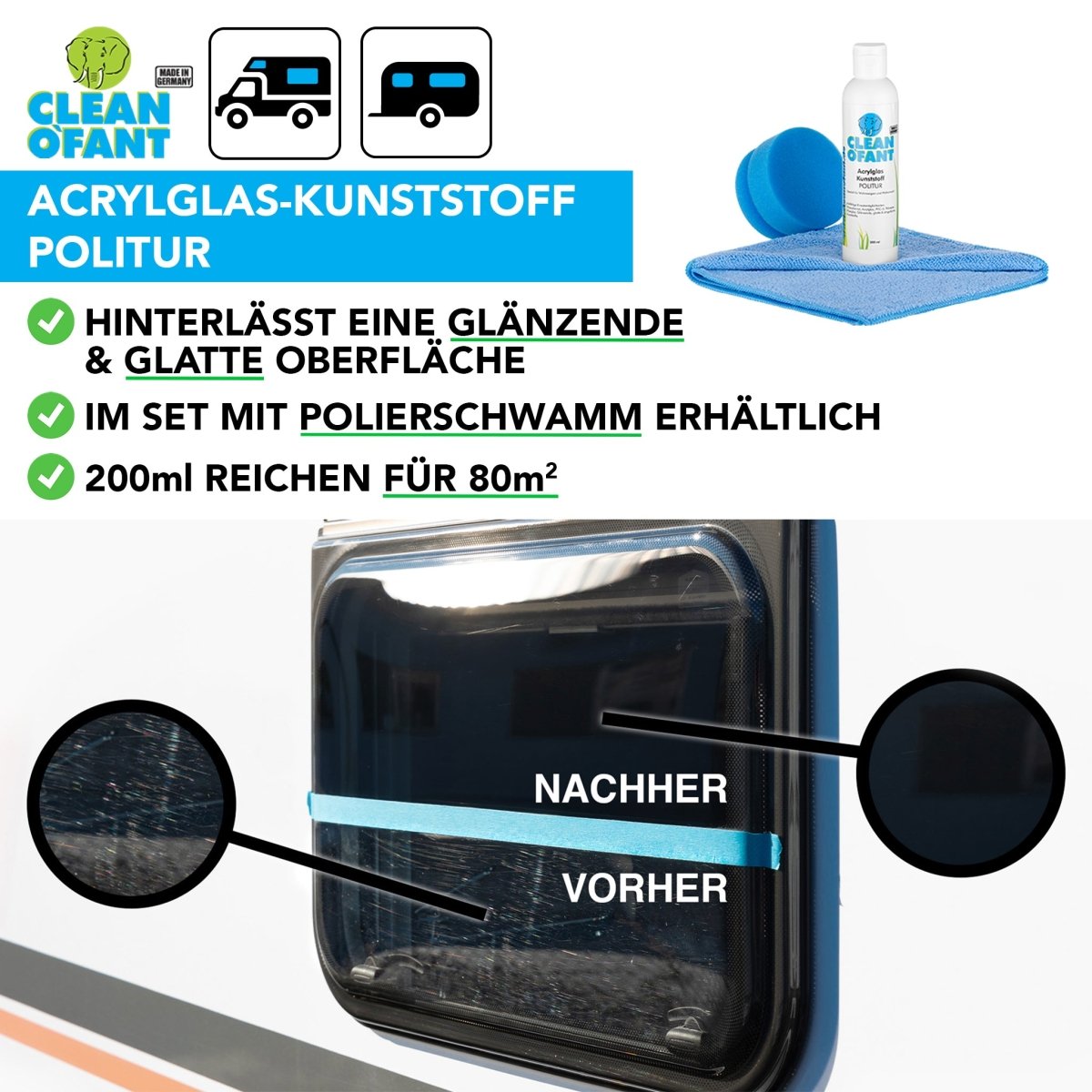 CLEANOFANT Reinigung Versiegelung & Acrylglas Politur Set - CLEANOFANT