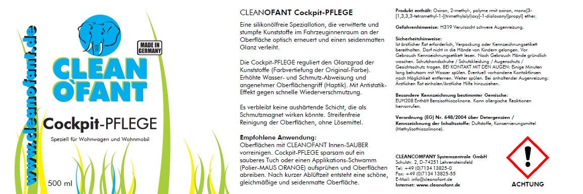 Cockpit-PFLEGE - 500 ml - CLEANOFANT