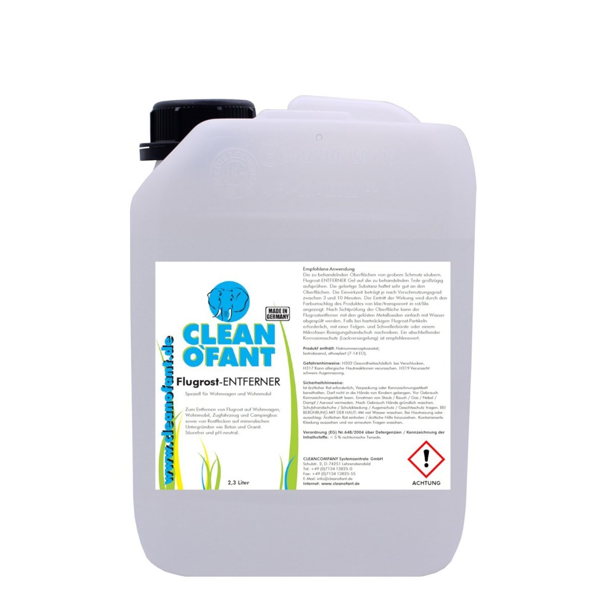 Flugrost-ENTFERNER Gel - Säurefrei - pH-neutral - 2,3 Liter - CLEANOFANT