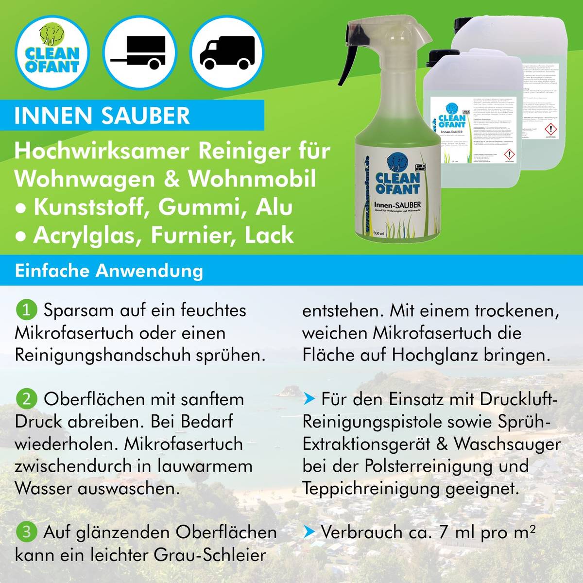 CLEANOFANT Innen-SAUBER (Innenreiniger) - 500 ml