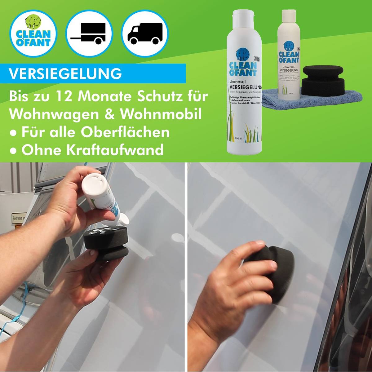 Universal-VERSIEGELUNG 200 ml (Wohnwagen / Wohnmobil) - CLEANOFANT