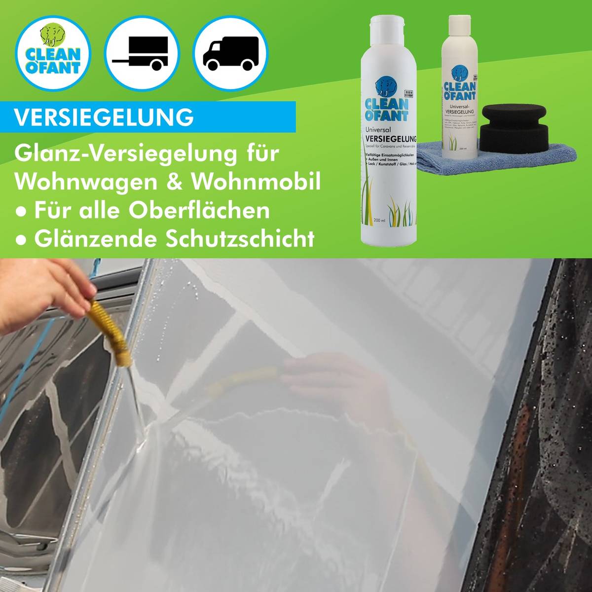Universal-VERSIEGELUNG 200 ml (Wohnwagen / Wohnmobil) - CLEANOFANT