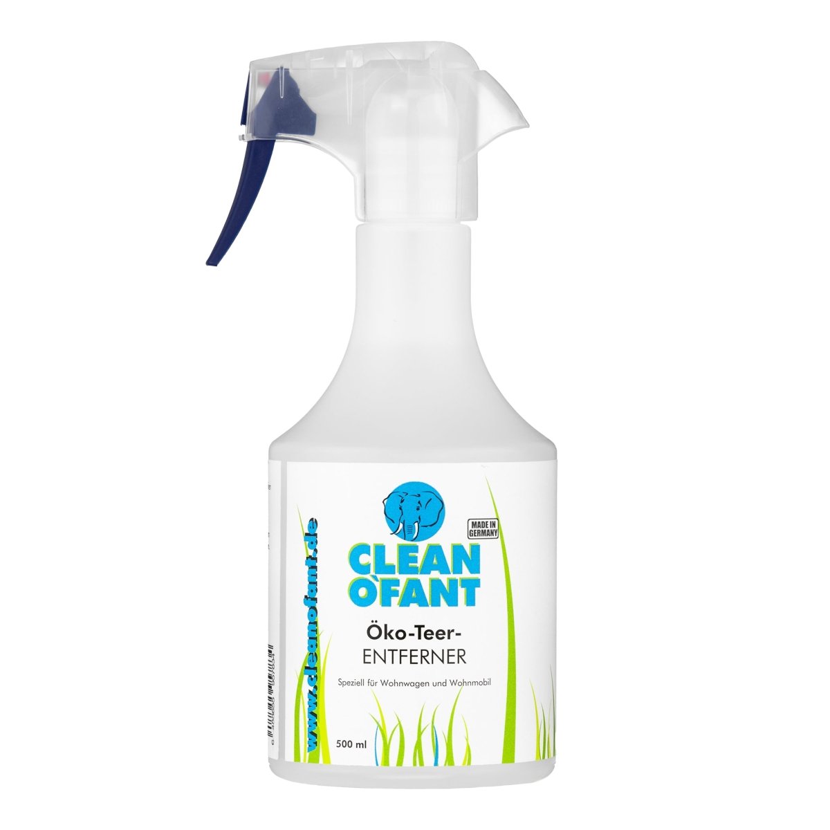 LEANOFANT ÖKO Teer-ENTFERNER Lack, GFK & Folie Ökologischer, lösungsmittelfreier, materialschonender Spezial-Reiniger zum gründlichen Entfernen von stark haftenden Teer- und Bitumen-Flecken vom Wohnwagen, Van und Wohnmobil.
