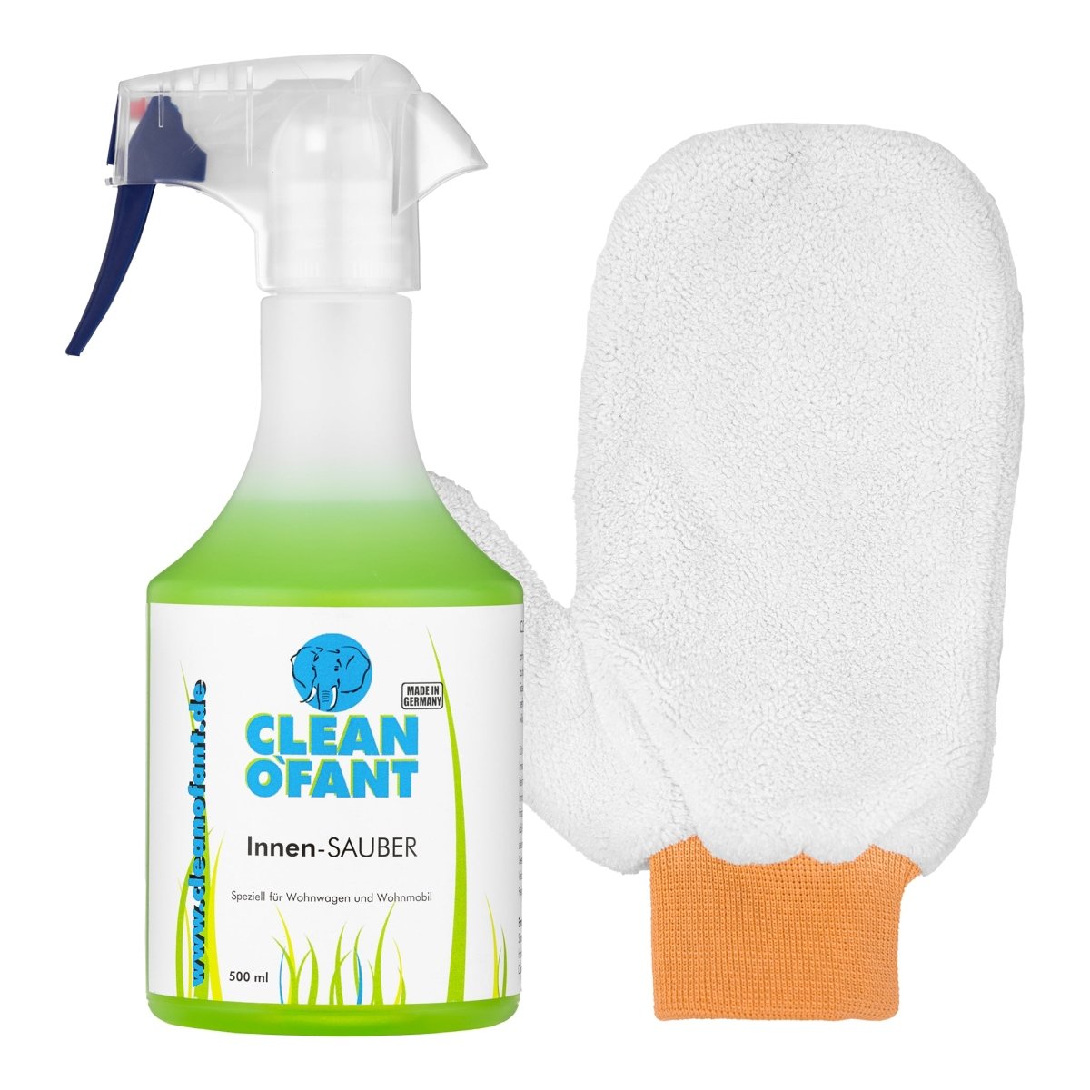 CLEANOFANT Innen-SAUBER (Innenreiniger) 500 ml + Mikrofaser-Reinigungshandschuh