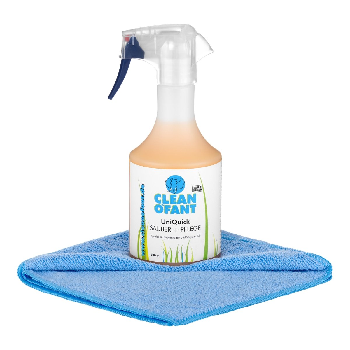 UniQuick SAUBER+PFLEGE + Premium-Mikrofasertuch - CLEANOFANT