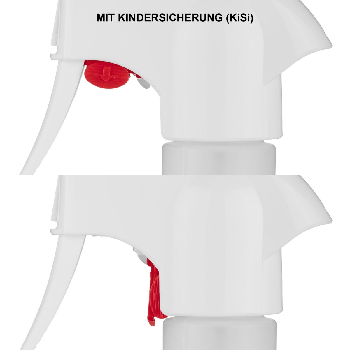 Pump-Sprühkopf mit Kindersicherung (KiSi) für Kunststoff-Systemflasche rund 500 ml - CLEANOFANT