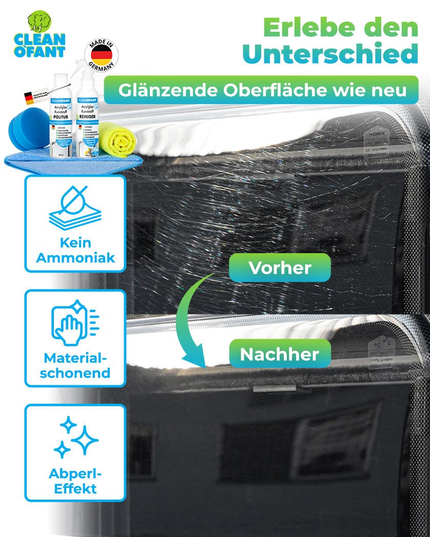 Acrylglas-Kunststoff-POLITUR & REINIGER Set - CLEANOFANT