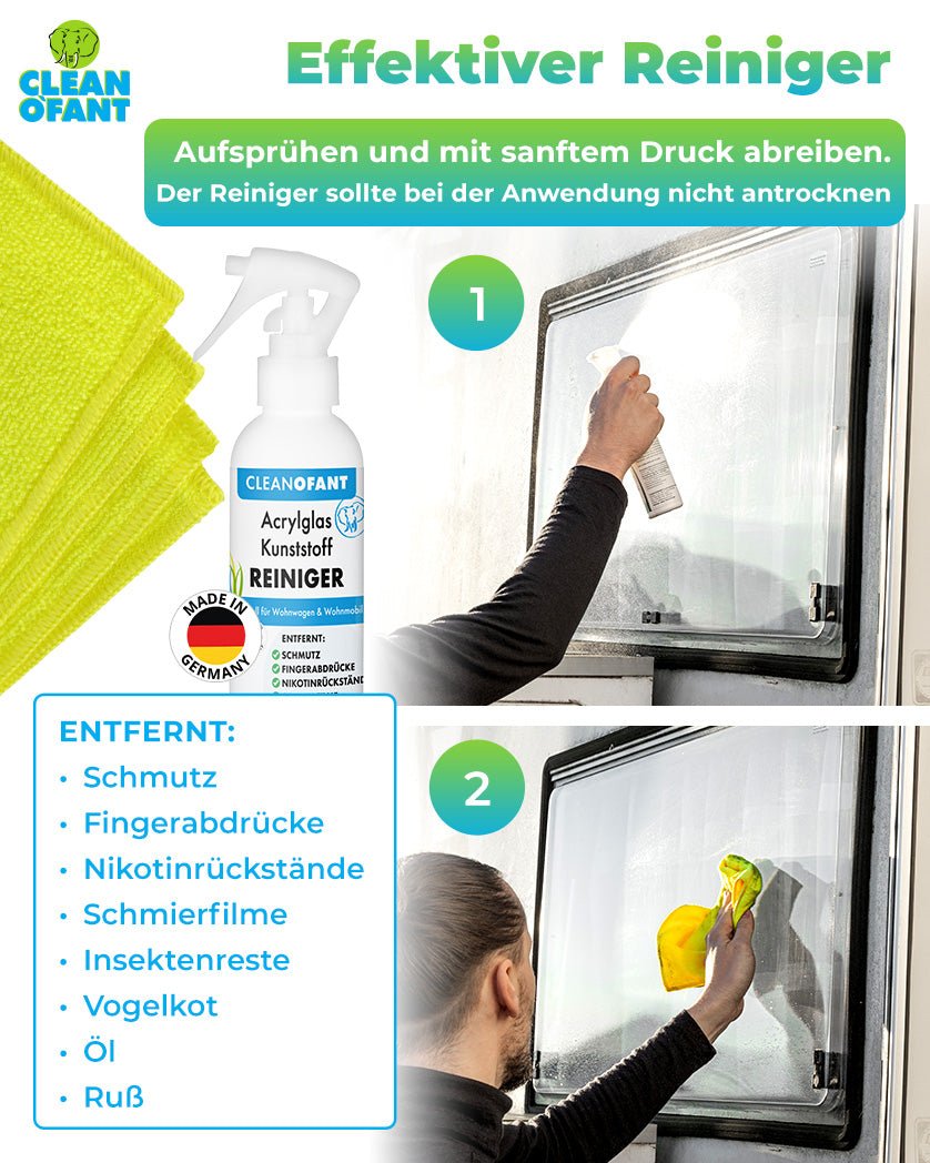 Acrylglas-Kunststoff-POLITUR & REINIGER Set - CLEANOFANT