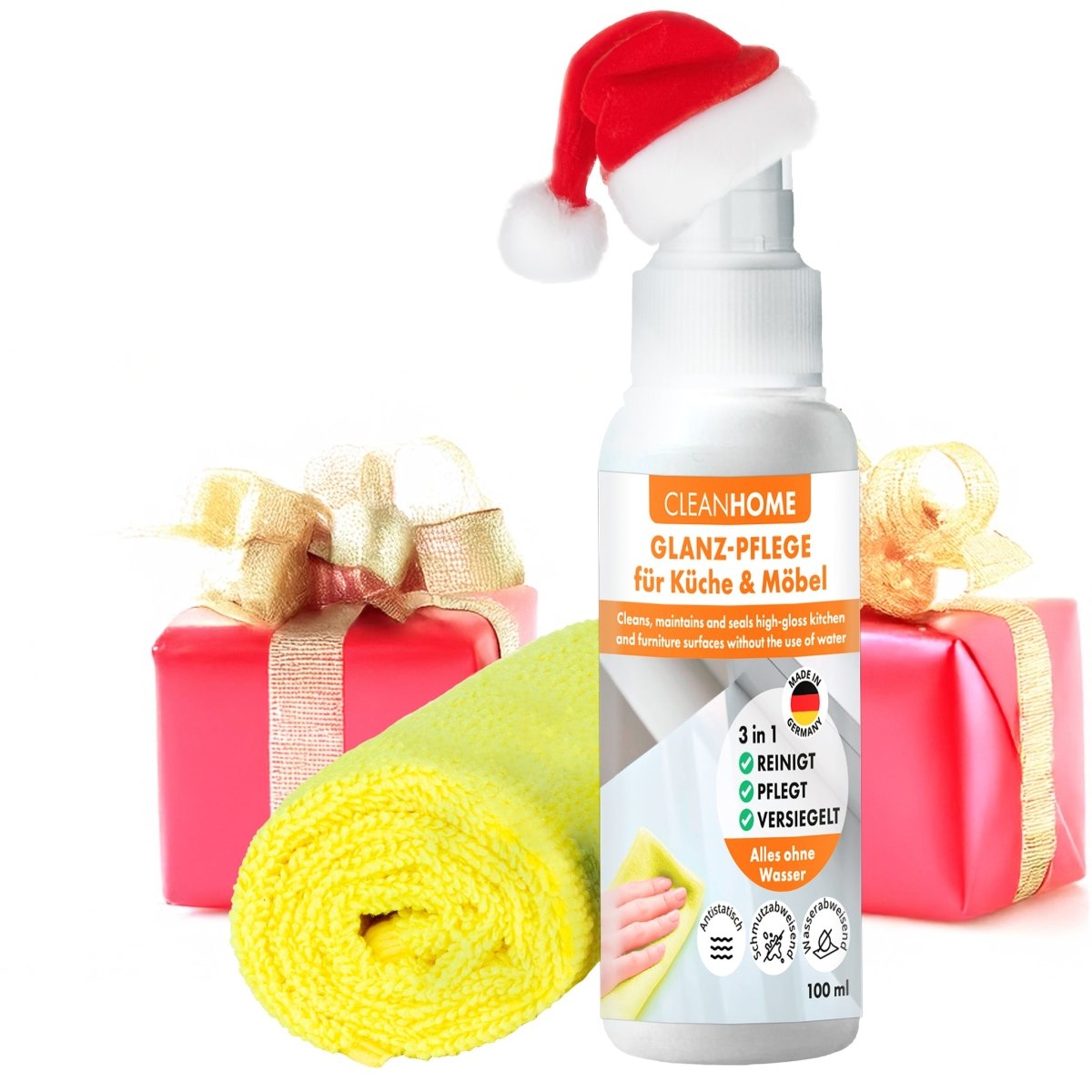 CLEANHOME GLANZ - PFLEGE Set Küche & Möbel - CLEANOFANT