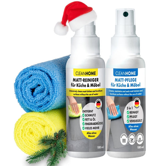 CLEANHOME Matt - SAUBER + Matt - PFLEGE - SET für matte Küchen - und Möbelfronten - CLEANOFANT