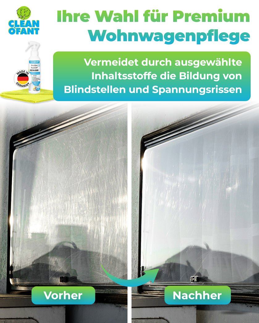 Acrylglas-Kunststoff-REINIGER 200 ml + 1x Mikrofasertuch GELB - CLEANOFANT