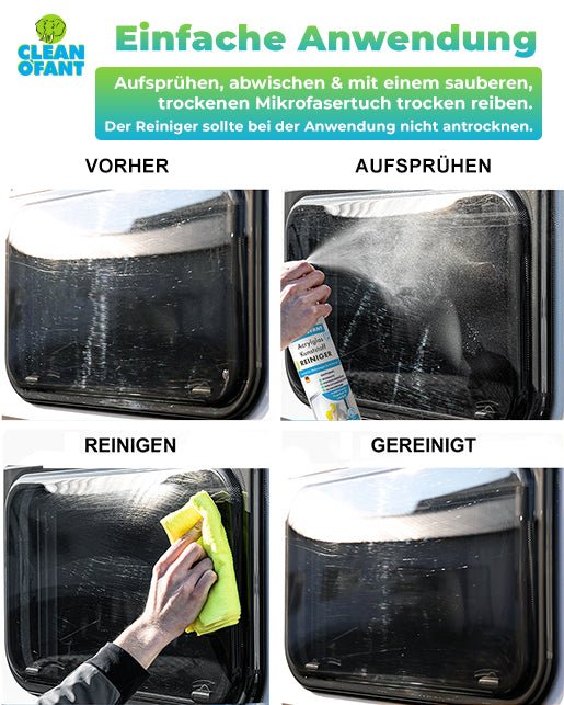 Acrylglas-Kunststoff-REINIGER 500 ml + 1x Mikrofasertuch GELB - CLEANOFANT