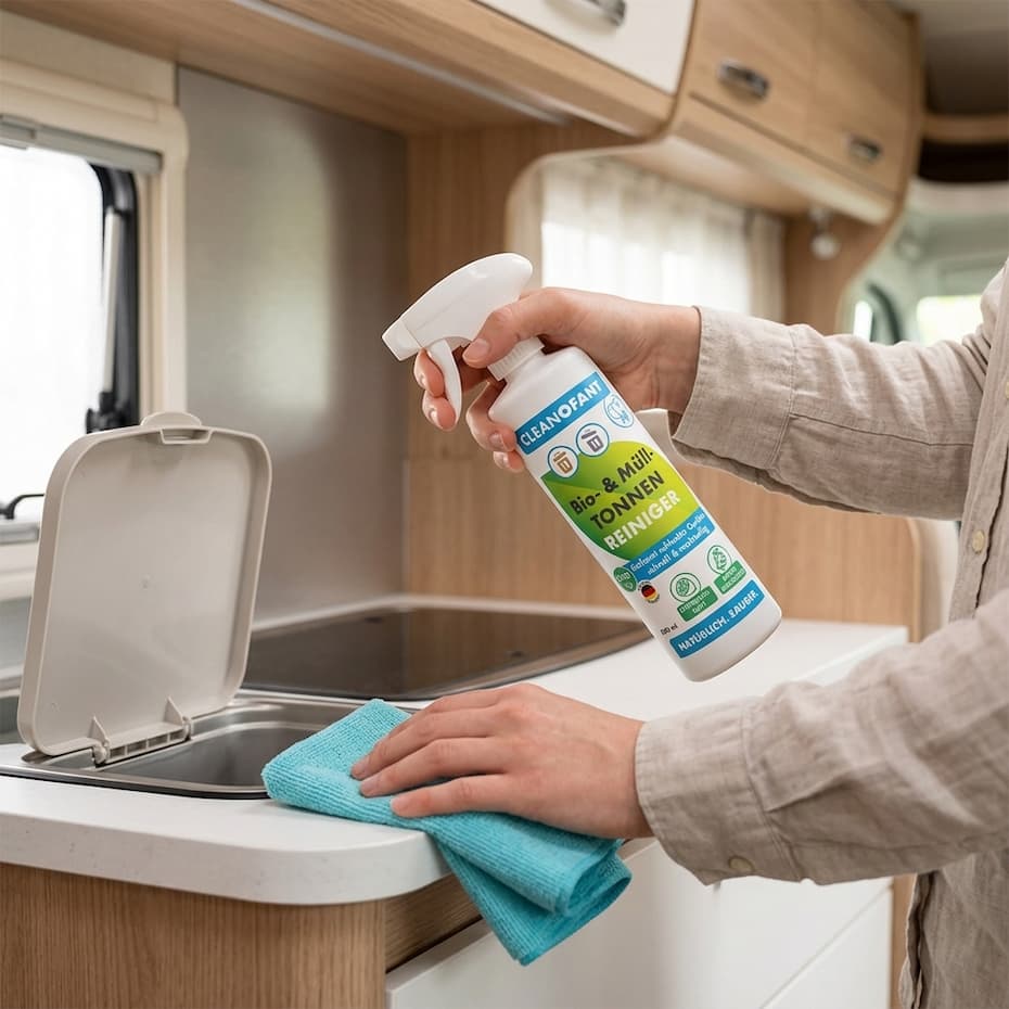 Bio - & Mülltonnen - Reiniger (gebrauchsfertig) 500 ml + Reinigungs - Bürste - CLEANOFANT