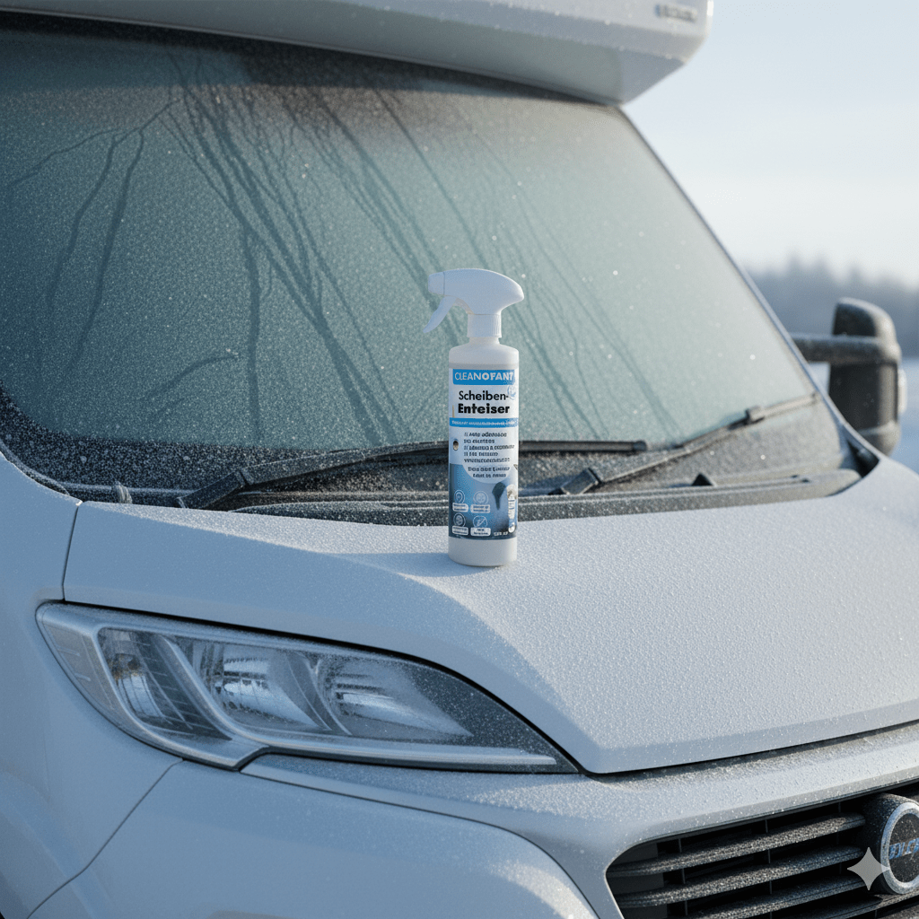 Winter - Profi - Set Scheiben - ENTEISER Spray + Kunststoff+Gummi - PFLEGE + Gratis Premium - Mikrofaser - Tuch - CLEANOFANT