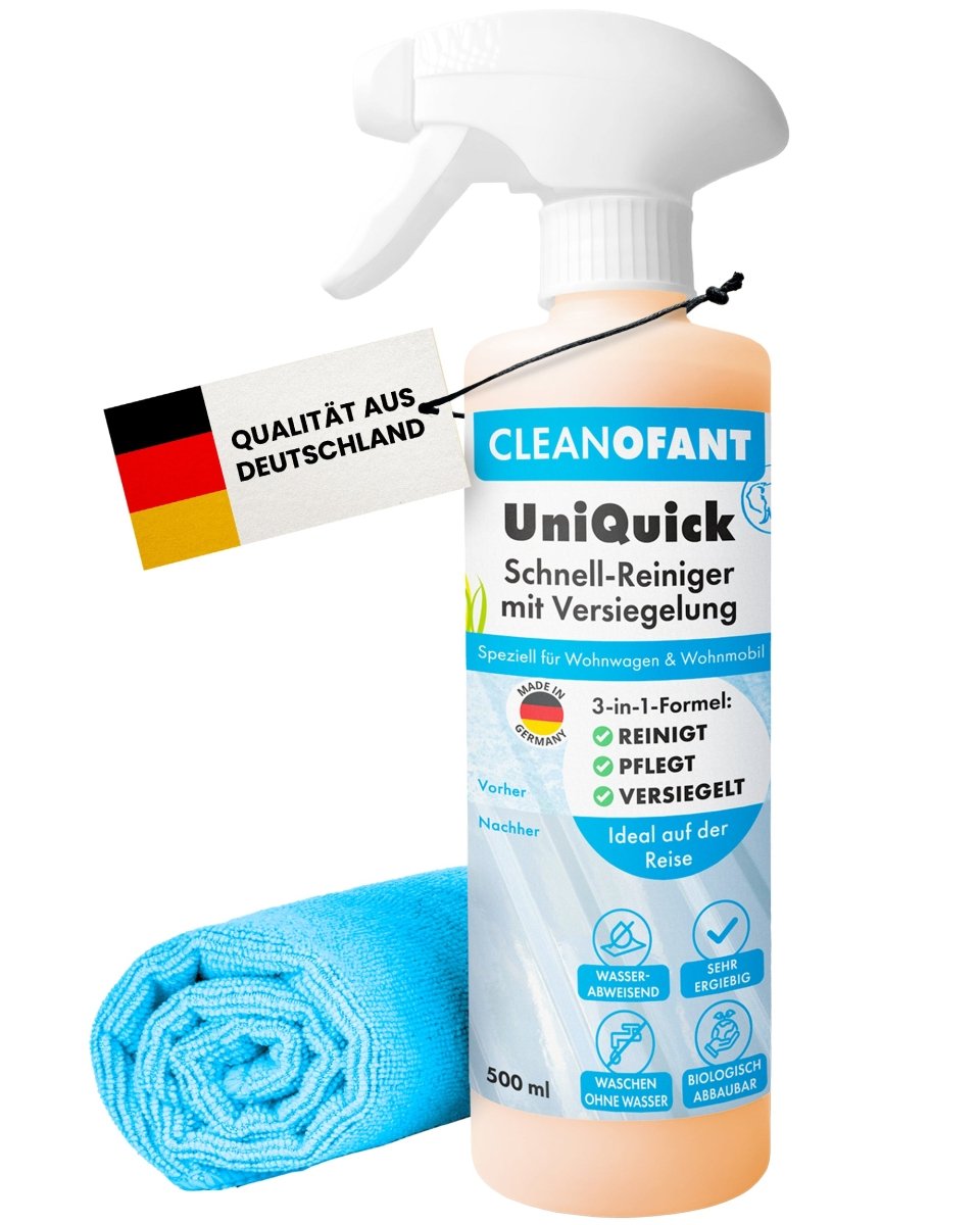 UniQuick SAUBER+PFLEGE + Premium-Mikrofaser-Tuch - CLEANOFANT