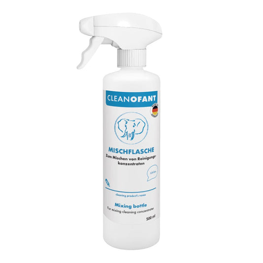 CLEANOFANT 500 ml Mischflasche mit Skalierung von 100 ml bis 500 ml inkl. Sprühpistole für Reinigungs - und Pflege - Konzentrate - CLEANOFANT