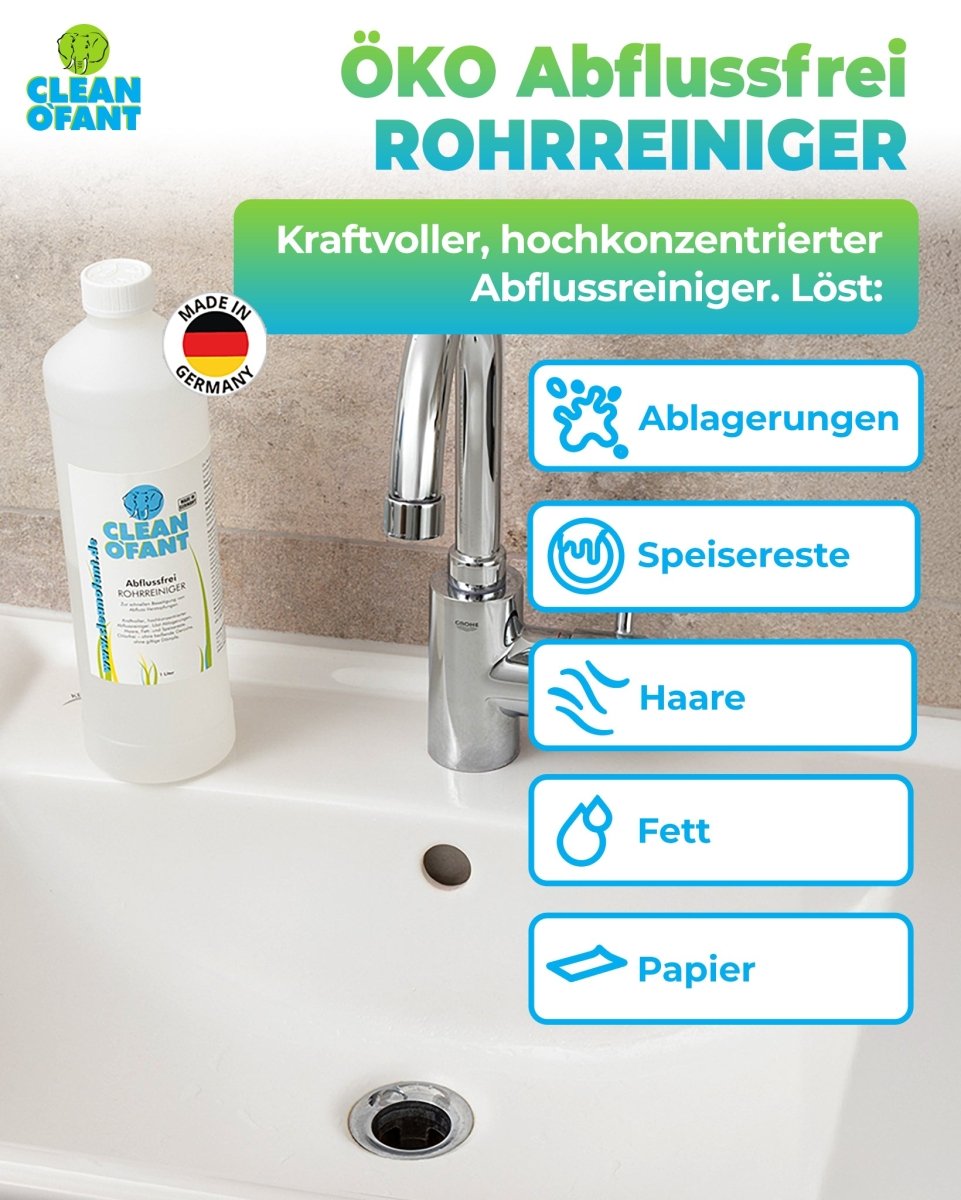 Öko - Abflussfrei ROHRREINIGER - 1 Liter - CLEANOFANT