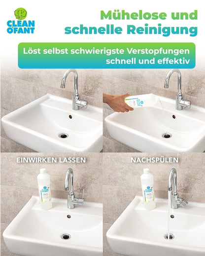 Öko - Abflussfrei ROHRREINIGER – 2 x 1 Liter - CLEANOFANT