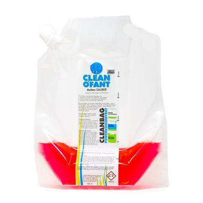 Außen - SAUBER SET (Wohnwagenreiniger / Wohnmobilreiniger) - entfernt schwarze Streifen, Insekten, Straßen - & Umweltschmutz, Vermoosungen uvm. - CLEANOFANT