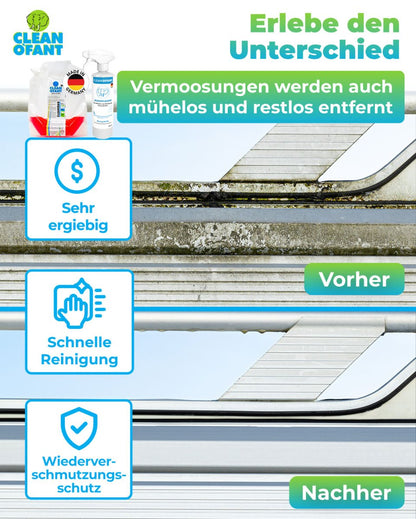 Außen - SAUBER 500 ml Konzentrat im CLEANBAG (Wohnwagenreiniger / Wohnmobilreiniger) + 500 ml Mischflasche - CLEANOFANT