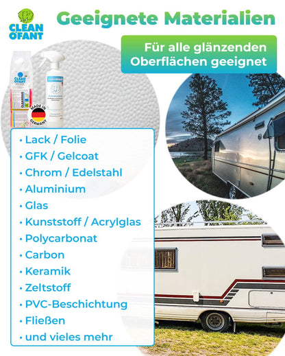 Außen - SAUBER 500 ml Konzentrat im CLEANBAG (Wohnwagenreiniger / Wohnmobilreiniger) + 500 ml Mischflasche - CLEANOFANT