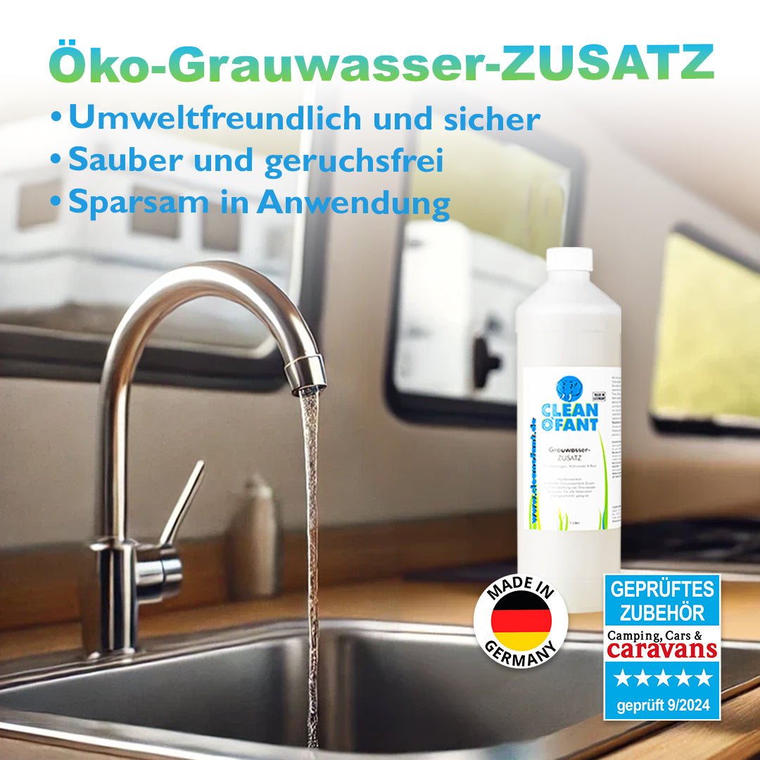 Öko - Sanitärflüssigkeit MOBILTOILETTE + Öko - Grauwasser - ZUSATZ Set - CLEANOFANT