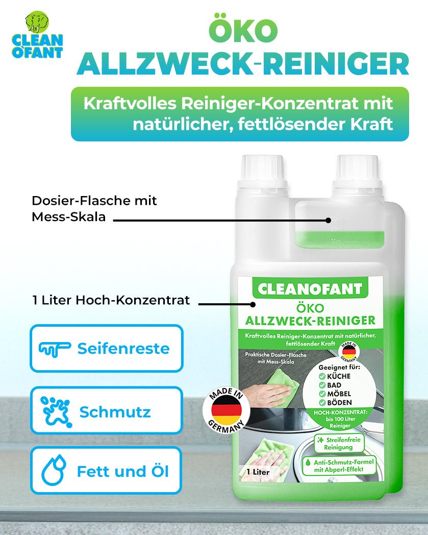 Öko - ALLZWECKREINIGER Konzentrat - 1 Liter (1:10 bis 1:100) - CLEANOFANT