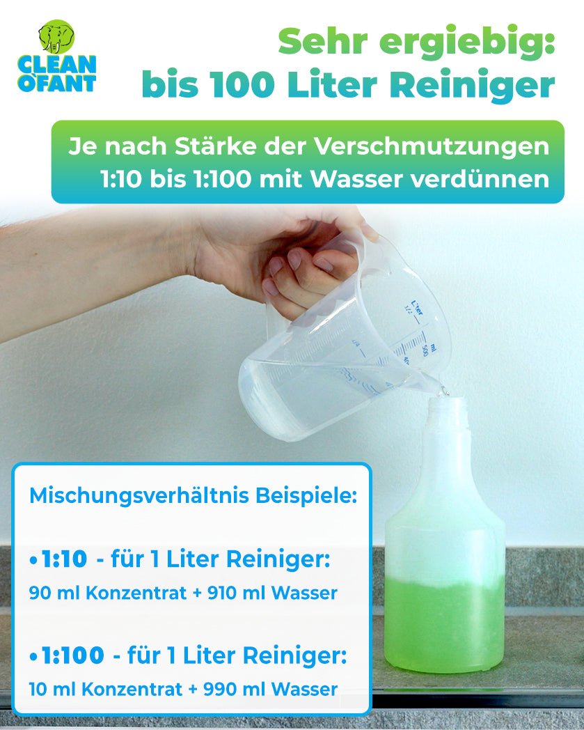 Öko - ALLZWECKREINIGER Konzentrat - 1 Liter (1:10 bis 1:100) - CLEANOFANT