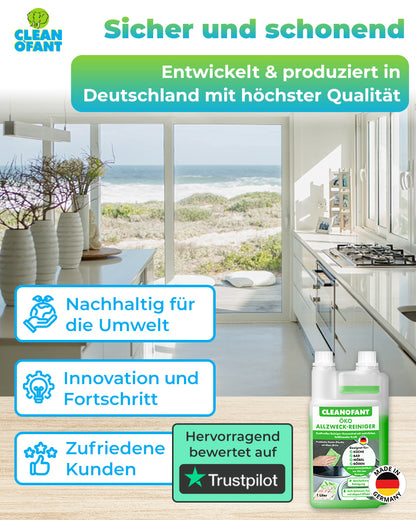 Öko - ALLZWECKREINIGER Konzentrat - 1 Liter (1:10 bis 1:100) - CLEANOFANT
