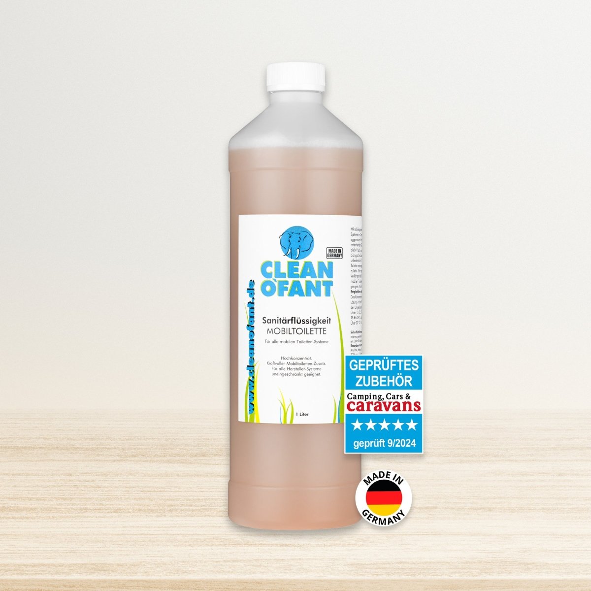Öko - Sanitärflüssigkeit MOBILTOILETTE + Öko - Grauwasser - ZUSATZ + Öko - Abflussfrei ROHRREINIGER Set - CLEANOFANT