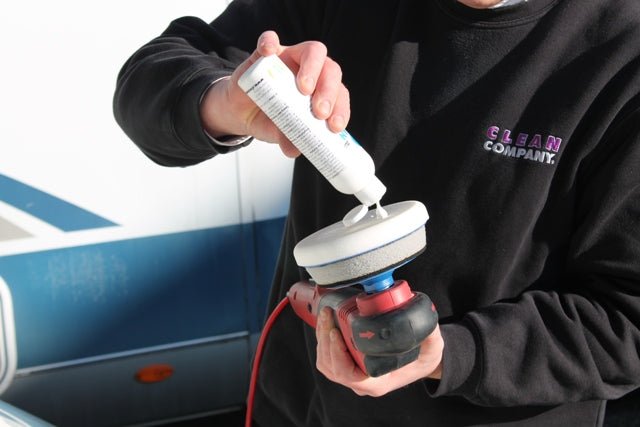 Universal - POLITUR Set mit Adapter für den Akku - Schrauber / die Poliermaschine - Lack GFK Gelcoat Folie Edelstahl Chrom - Kratzer entfernen polieren (Caravan / Wohnwagen / Wohnmobil / Boot) - CLEANOFANT
