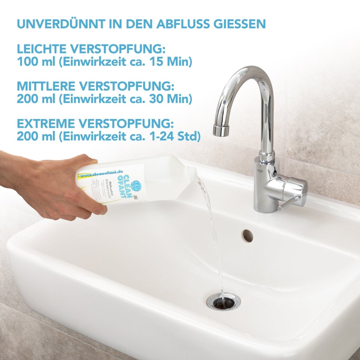 Abflussfrei Rohrreiniger - 1 Liter - CLEANOFANT