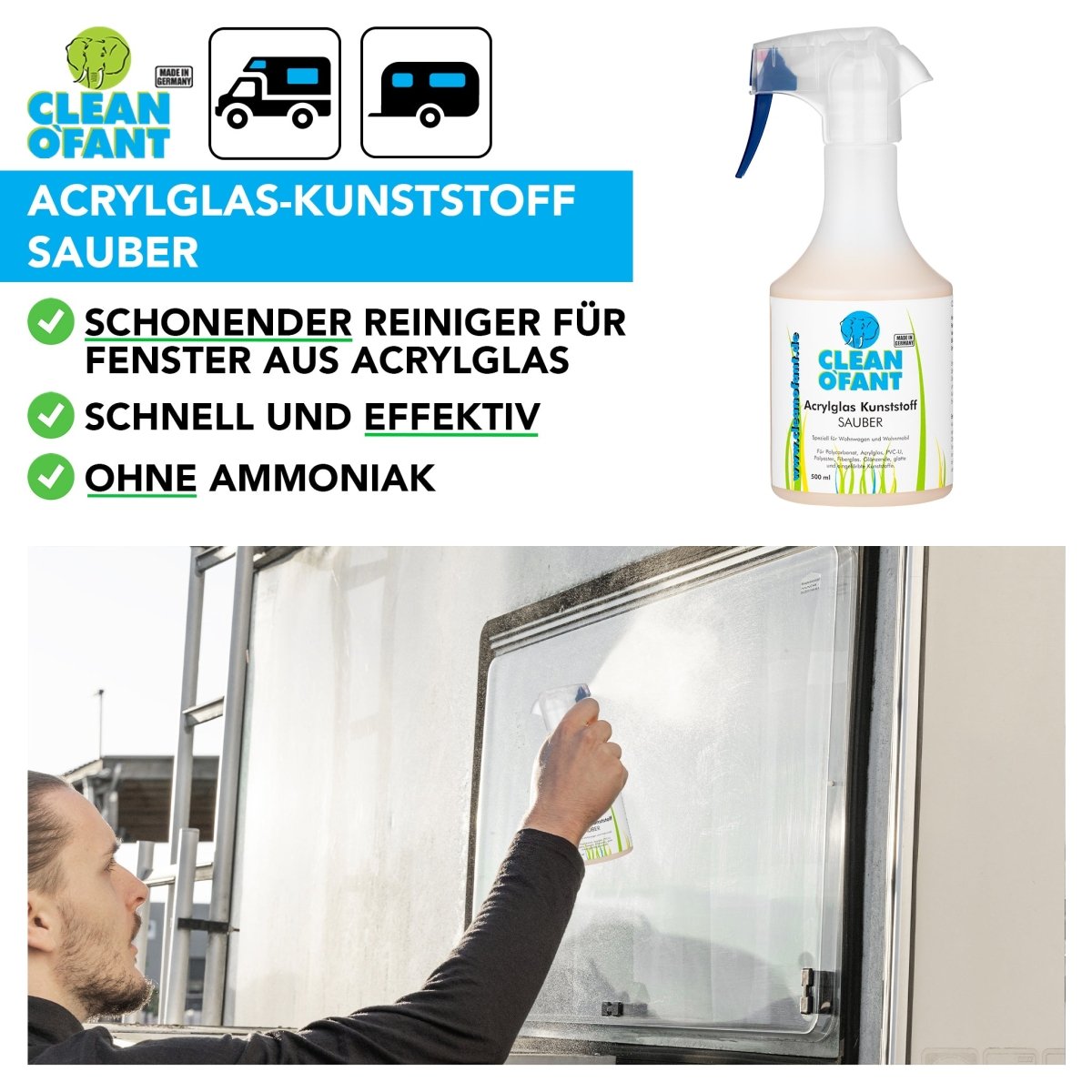 Acrylglas - SAUBER (Reiniger) - 500 ml - CLEANOFANT