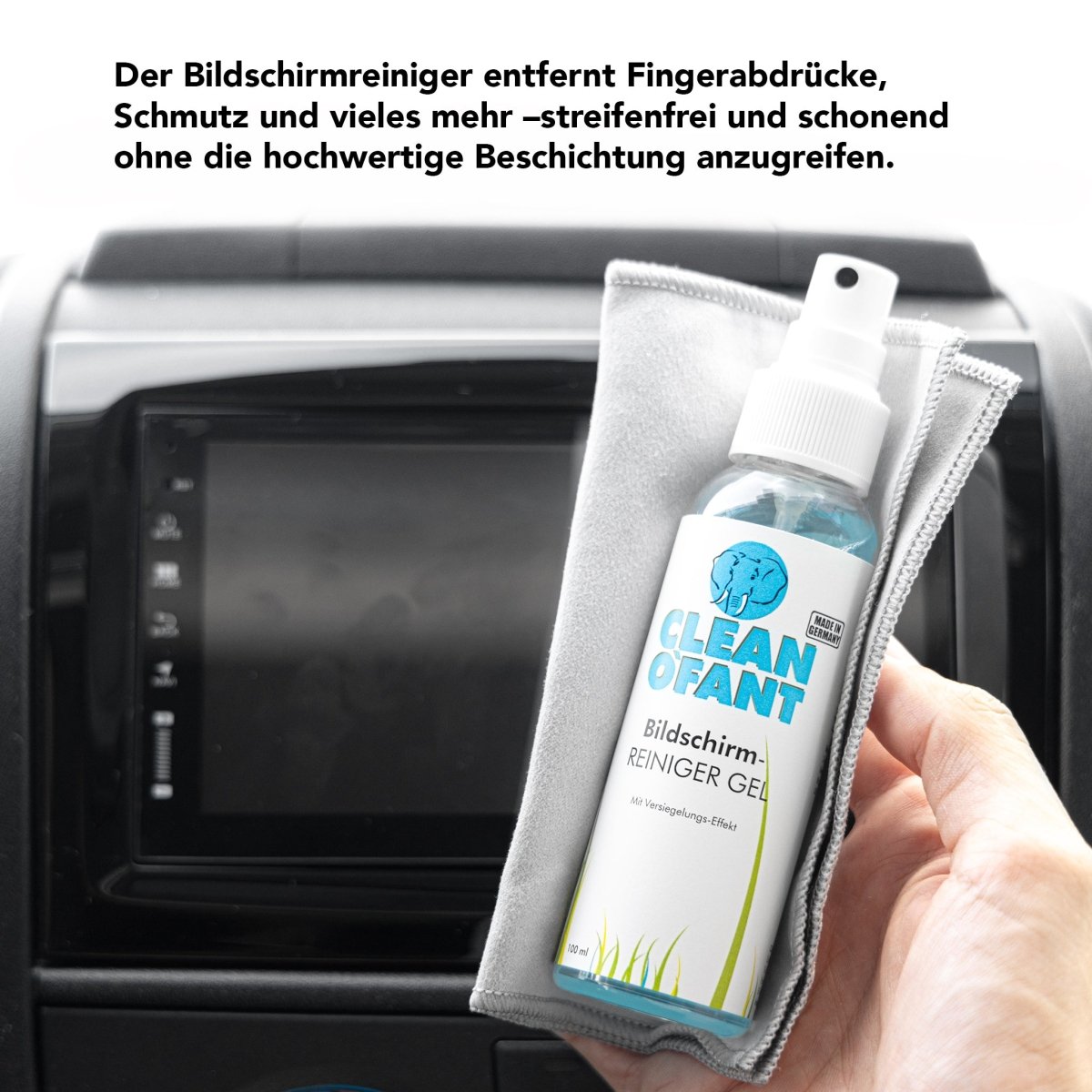 Bildschirm - REINIGER Gel 100 ml + Mikrofaser - Bildschirmreinigungstuch - CLEANOFANT