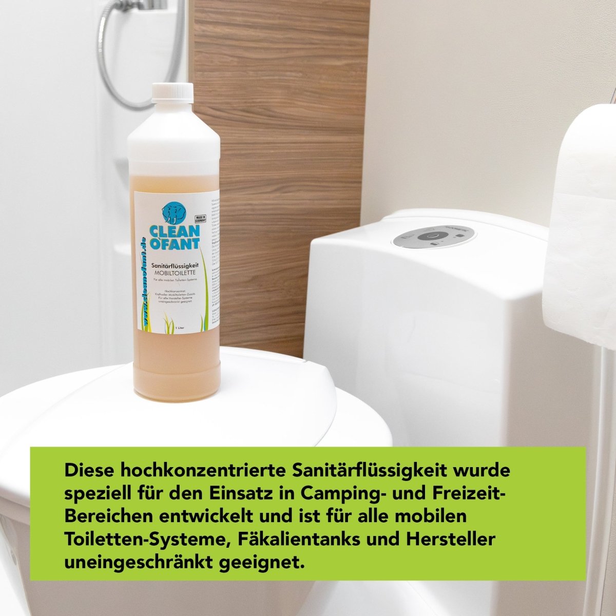 Öko - Sanitärflüssigkeit MOBILTOILETTE – 2 x 1 Liter - CLEANOFANT