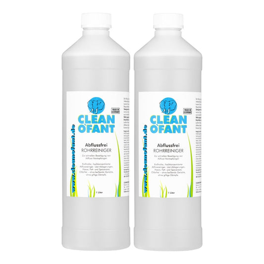 Abflussfrei ROHRREINIGER – 2 x 1 Liter - CLEANOFANT