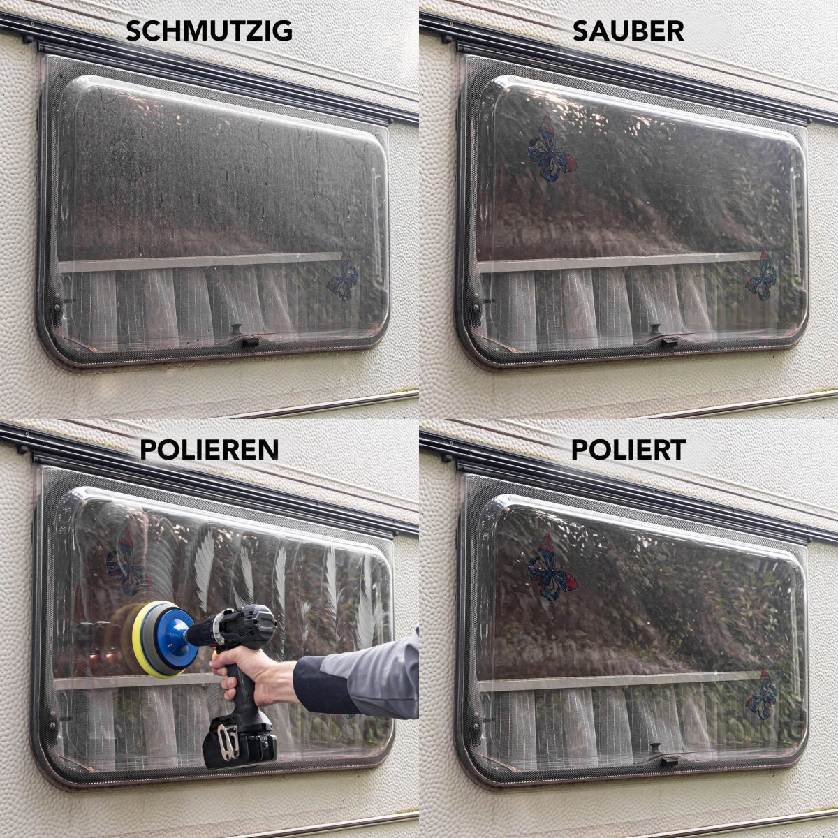 Polier - Zubehör Set für Akku - Schrauber / Bohrmaschine / Poliermaschine - CLEANOFANT