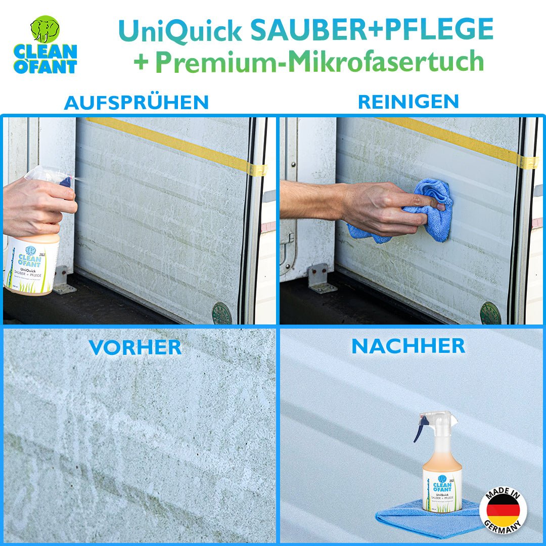 UniQuick SAUBER+PFLEGE + Premium - Mikrofasertuch (Wohnwagen / Wohnmobil) - CLEANOFANT