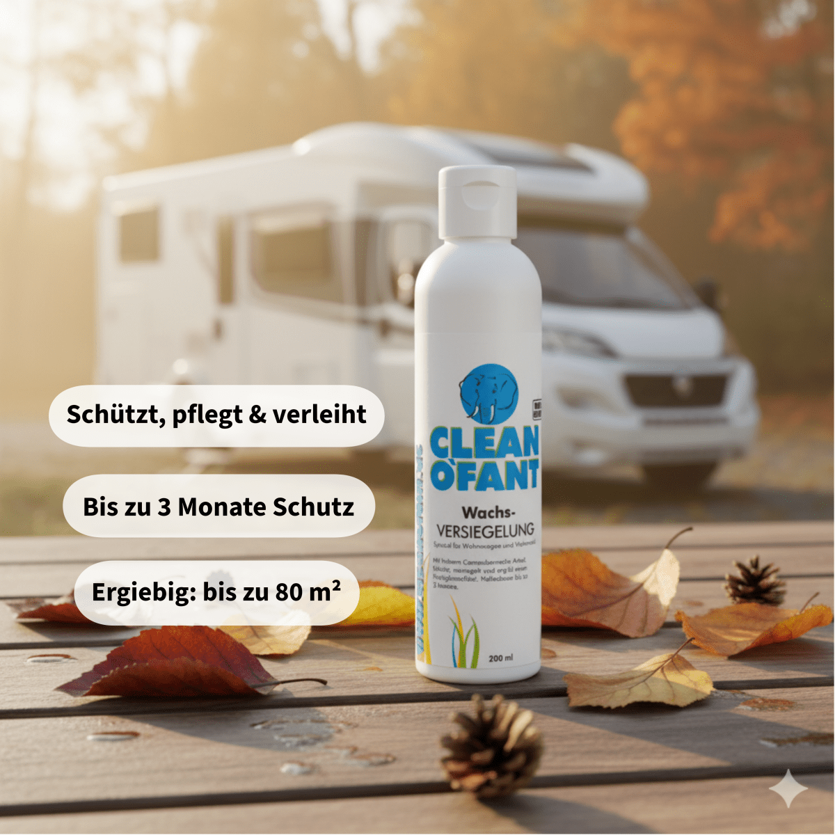 Herbst - Pflege Set – Wachs und Kunststoffpflege für Wohnmobil und Wohnwagen - CLEANOFANT