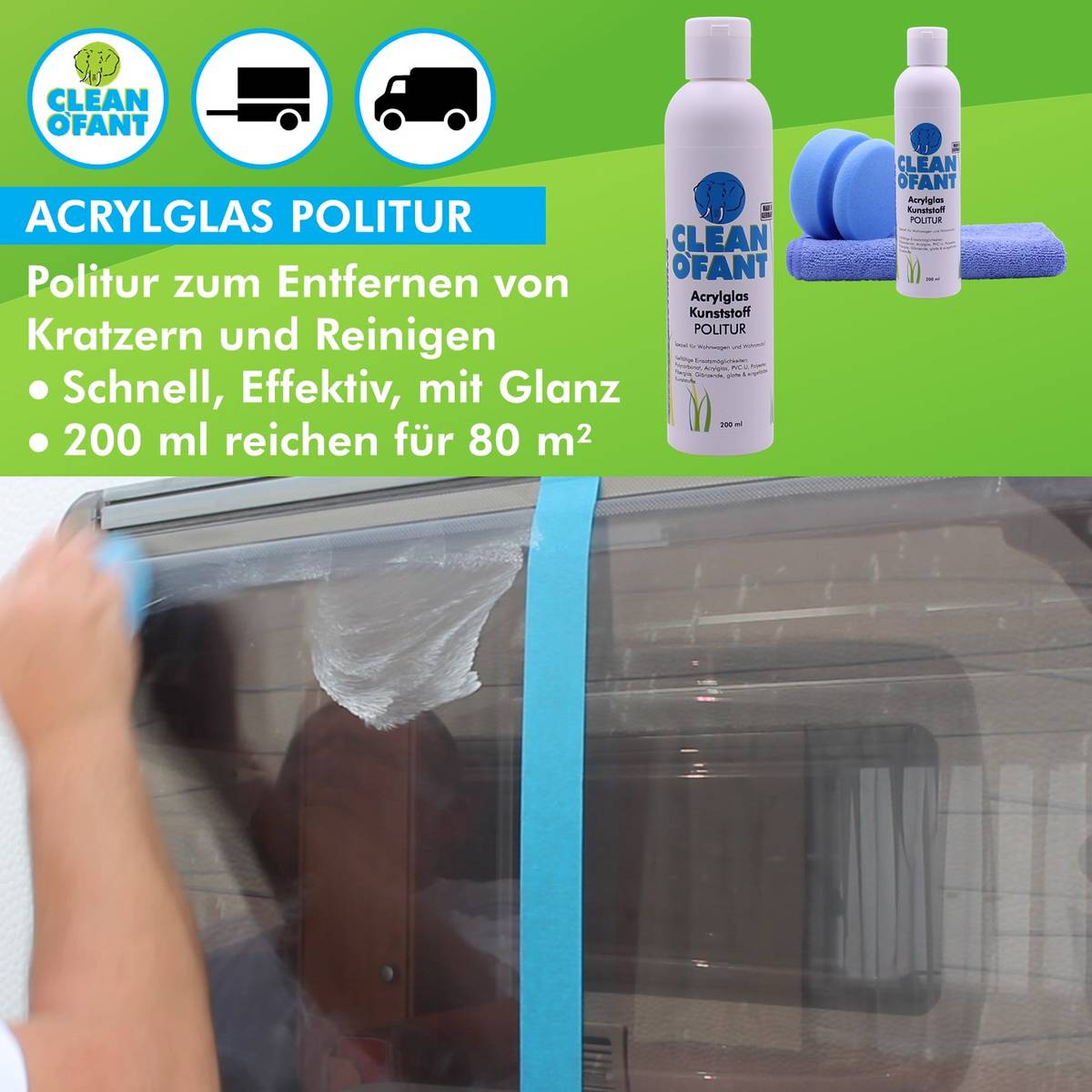 Acrylglas-Kunststoff-POLITUR & REINIGER Set - CLEANOFANT