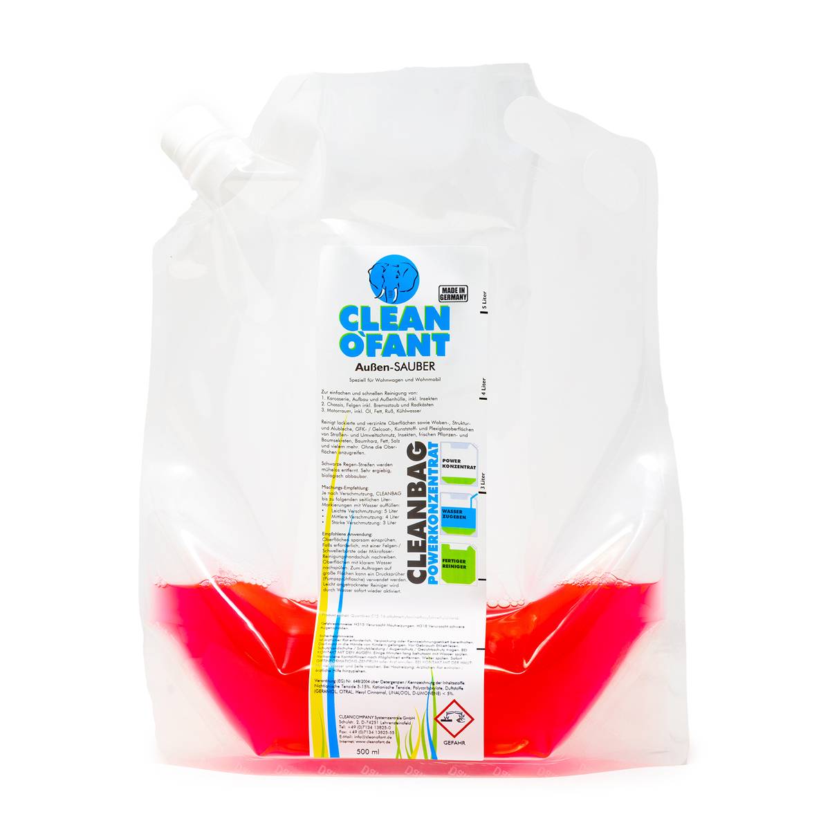 Außen-SAUBER 500 ml Konzentrat (Wohnwagenreiniger / Wohnmobilreiniger) - CLEANOFANT