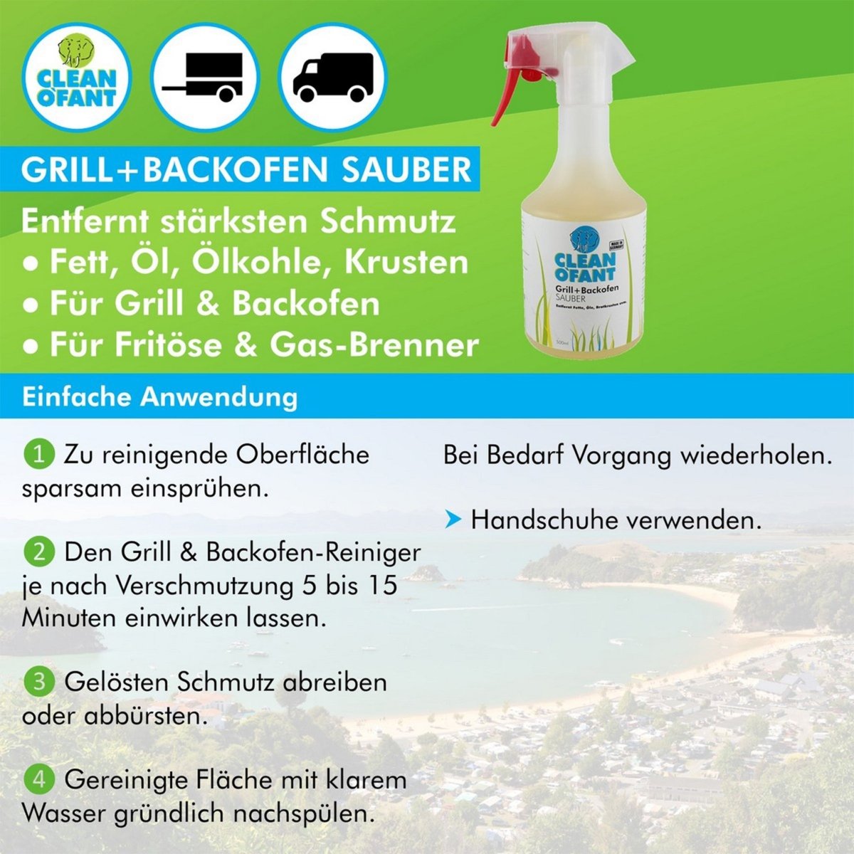 Grill+Backofen-SAUBER - 2,3 Liter - CLEANOFANT