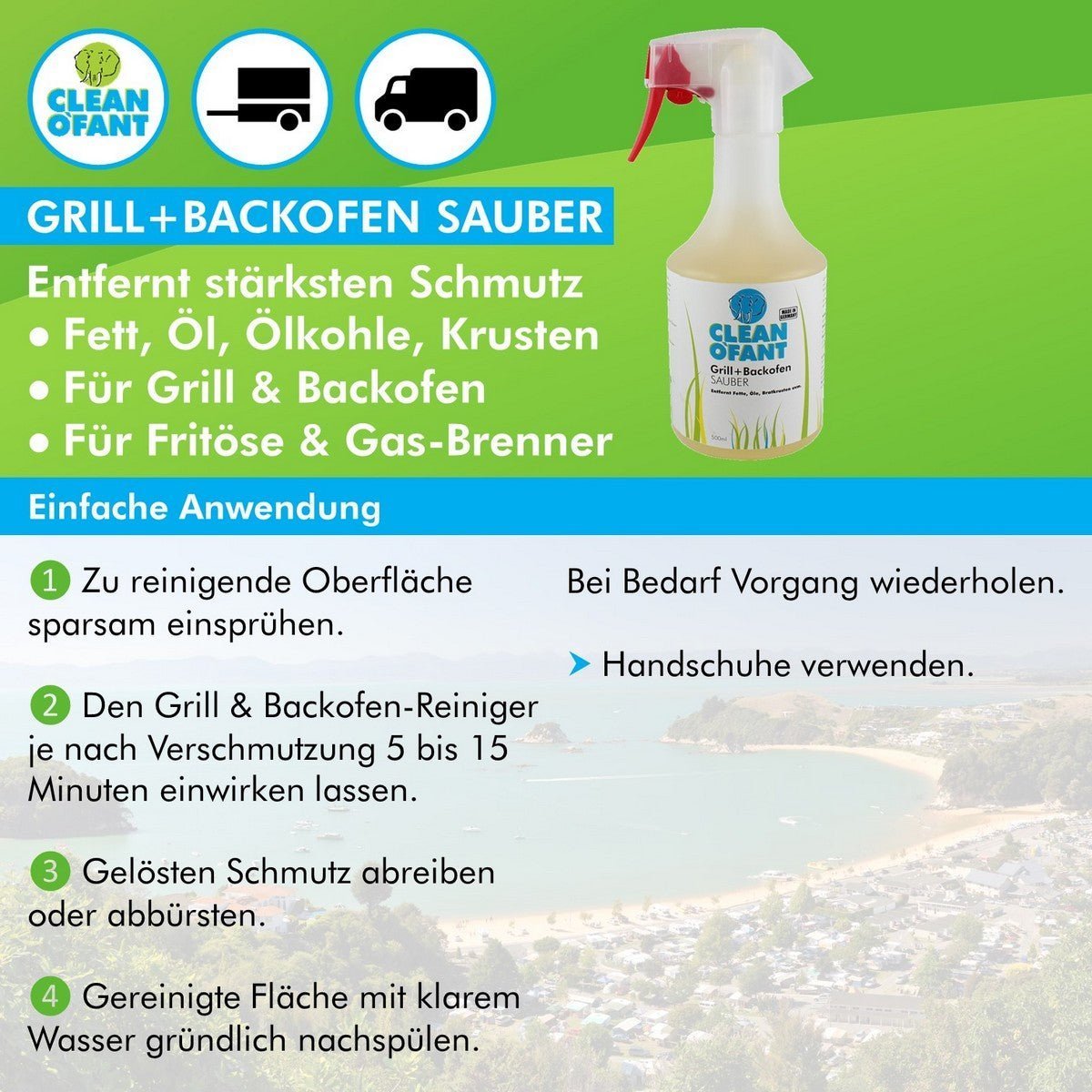 Grill+Backofen-SAUBER - 4,8 Liter - CLEANOFANT