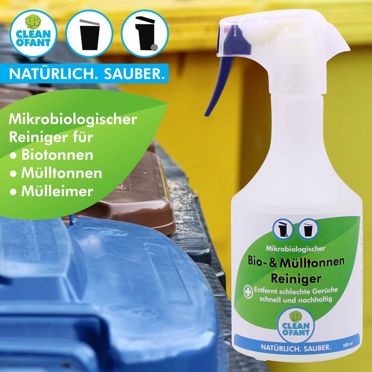 Bio- & Mülltonnen-Reiniger - mikrobiologisch - 500 ml - CLEANOFANT