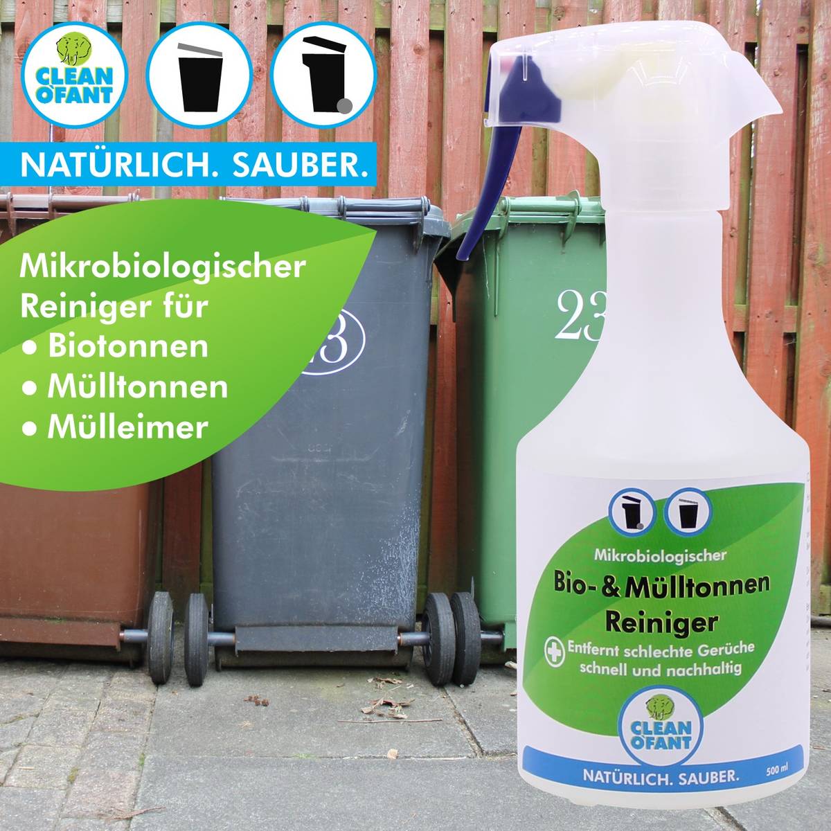 Bio- & Mülltonnen-Reiniger - mikrobiologisch - 2,3 Liter - CLEANOFANT
